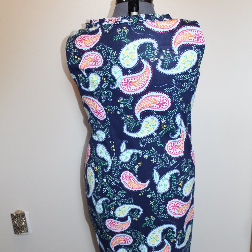 Talbots blue paisley sleeveless dress - Picture 3 of 4